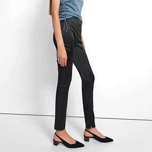 THEORY Satin High Waist Legging Zippered Ankle Pants